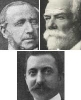 v.l.n.r. Edouard Rémy, Ernest Solvay en Lieven Gevaert